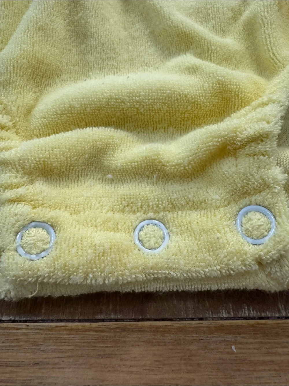 Source Unknown Yellow Terry Diaper Romper with Duck Embroidery